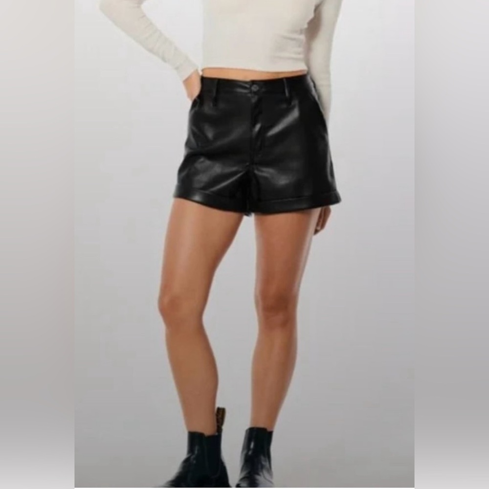 Hollister high rise leather shorts